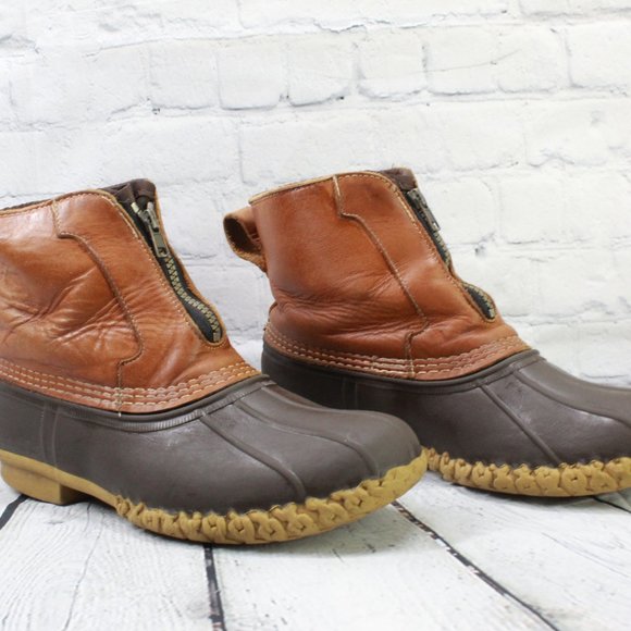 LL BEAN Sherpa Lined Front Zip Ankle Boots Size 8 N - Picture 2 of 9